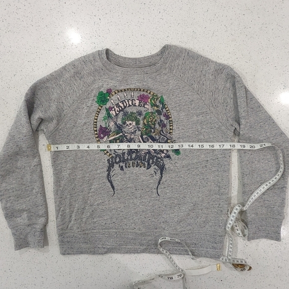 Zadig & Voltaire Girl's Fame Sweatshirt Gray Skeleton Roses Crewneck Casual 12 - Picture 4 of 9